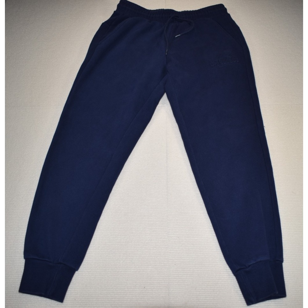 Puma Mens Sweatpants Joggers M Navy Blue Embossed Logo Drawstring Athletic